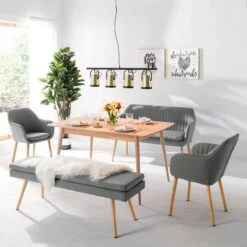 Banquette TILANDA -VIDAXL || BeCo || Emma Soldes kuechensofa tilanda webstoff eiche massiv granit 4805696