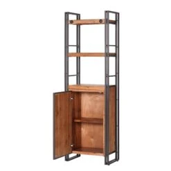 Étagère MANCHESTER 2 Rangements 1 Porte -VIDAXL || BeCo || Emma Soldes regal manchester v akazie massiv metall akazie anthrazit 4877312