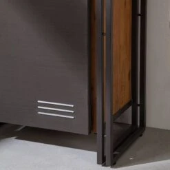 Étagère MANCHESTER 2 Rangements 1 Porte -VIDAXL || BeCo || Emma Soldes regal manchester v akazie massiv metall akazie anthrazit 4877324