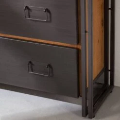 Étagère MANCHESTER 2 Compart. 3 Tiroirs -VIDAXL || BeCo || Emma Soldes regal manchester vi anthrazit akazie dekor 4877260