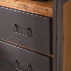 Étagère MANCHESTER 2 Compart. 3 Tiroirs -VIDAXL || BeCo || Emma Soldes regal manchester vi anthrazit akazie dekor 4877264