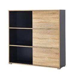 Etagère à Portes Coulissantes Mingle II -VIDAXL || BeCo || Emma Soldes schiebetuerenregal mingle ii anthrazit eiche sonoma dekor 5029404