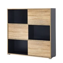 Etagère à Portes Coulissantes Mingle II -VIDAXL || BeCo || Emma Soldes schiebetuerenregal mingle ii anthrazit eiche sonoma dekor 5029412