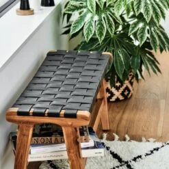 Banquette Bourbourg 12 Banquette Bourbourg -VIDAXL || BeCo || Emma Soldes sitzbank cryon echtleder teak massiv schwarz braun 4702856