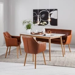 Banquette NICHOLAS 34 Banquette NICHOLAS -VIDAXL || BeCo || Emma Soldes sofabank nicholas i kunstleder vintage braun 4028152