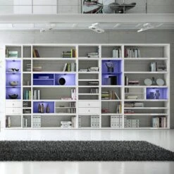 Etagère XXL Emporior L.A -VIDAXL || BeCo || Emma Soldes xxl regalwand emporior i a rgb led beleuchtung hochglanz weiss matt weiss 3396457