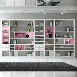 Etagère XXL Emporior L.A -VIDAXL || BeCo || Emma Soldes xxl regalwand emporior i a rgb led beleuchtung hochglanz weiss matt weiss 3396461