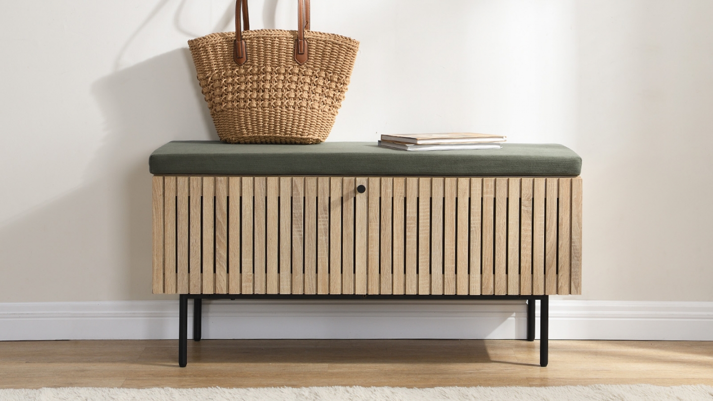 VIDAXL || BeCo || Emma Soldes -VIDAXL || BeCo || Emma Soldes coffre de rangement casier a chaussures couleur chene 100 cm solna